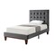 Homeroots Gray Solid Wood Full Tufted Upholstered Velvet Bed 544907 - alternate 2
