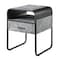 Homeroots 22" Black And Gray Wood And Metal Square End Table With Drawer And Shelf 486420 - alternate 3
