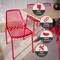 Leisuremod Acken Plastic Dining Side Chair, Red ACK18R - alternate 2