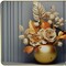 Homeroots 24" Beige Gold And Gray Solid Wood and Acrylic Silent Analog Floral Wall Clock 626575 - alternate 2