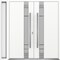 Vdomdoors Metal Double Doors Deux 1713 White Enamel Frosted Glass 1 Sidelight Entry Modern Painted 86x96 (W72 DEUX1713DEXD-BEM-W72+14xH96-LH-O - alternate 1