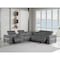 Homeroots Gray Italian Leather Modular L Shaped Seven Piece Corner Sectional With Console 534866 - alternate 2