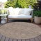 Homeroots 8' Brown And Ivory Round Geometric Washable Indoor Outdoor Area Rug 602349 - alternate 3