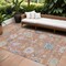 Homeroots 10' X 14' Orange Pink And Denim Blue Floral Washable Indoor Outdoor Area Rug 605318 - alternate 1