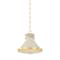 Hudson Valley Lighting Highclere 12.75 in. Pendant in Aged Brass/Off-White by Mark D. Sikes MDS2404-AGB/OW - alternate 1