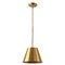 Jonathan Y Harper 12" 1-Light Industrial Farmhouse Adjustable Tapered Cone Empire Metal LED Pendant, Brass Gold JYL7586B - alternate 3