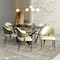 Leisuremod Aria Modern Dining Chair in Leather and Iron Legs with Curved Back in Taupe AC45TP - alternate 2