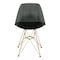 Leisuremod Bristol 5-Piece Modern Dining Set: Round MDF Table & 4 Eiffel Plastic Chairs with Chrome Legs, 5PK BTBL-35BL-CR19TBLG4 - alternate 2