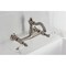 Kingston Brass Two-Handle Wall Mount Bridge Kitchen Faucet, Brushed Nickel KS3258PL - alternate 2