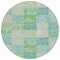 Homeroots 8' Blue Round Geometric Washable Indoor Outdoor Area Rug 608165 - alternate 2