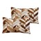 Homeroots Set of Two 12" X 20" Brown and Natural Chevron Cowhide Lumbar Throw Pillows, 2PK 544582 - alternate 2