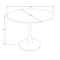 Leisuremod Bristol 5-Piece Modern Dining Set: Round MDF Table & 4 Eiffel Plastic Chairs with Chrome Legs, 5PK BTBL-35BL-CR19TBL4 - alternate 2