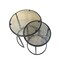 Homeroots Set of Two Clear and Gunmetal Glass and Iron Round Frame Nested Tables 632713 - alternate 2