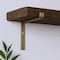 Homeroots 7" Set Of Two Gold Metal Wall Mounted Shelf Brackets 634529 - alternate 1