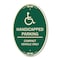 Signmission Handicapped Parking - Compact Vehicle Only, 12 In X 18 In Architectural Oval, Heavy Gauge Aluminum A-OV-G-1218-23914 - alternate 1