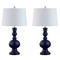 Jonathan Y Genie 28.5" Glass LED Table Lamp, Navy, 2PK JYL1061E-SET2 - alternate 2