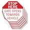 Signmission Stop Here Gate Opens Towards Vehicl, 4 inch X 4 inch, Vinyl Decal, 5PK OC-D-5PACK-4-135 - alternate 1