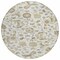 Homeroots 8' Ivory Brown And Green Round Floral Washable Indoor Outdoor Area Rug 597820 - alternate 2
