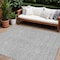 Homeroots 9' X 12' Gray And Silver Geometric Washable Indoor Outdoor Area Rug 594471 - alternate 1