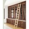 Quiet Glide 8.92 ft. Maple Contemporary Wheel Brushed Satin Brass Rolling Ladder, 12 ft. Rail QG.240-9MA-12-H.06B - alternate 1