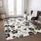 Homeroots 8' X 10' Ivory And Black Floral Washable Indoor Outdoor Area Rug 600009 - alternate 2