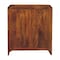 Homeroots 32in Chestnut Solid Wood Scallop Edge Accent Cabinet With Two Doors 654290 - alternate 2