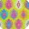 Homeroots 8' Lime Green Pink And Purple Round Southwestern Washable Indoor Outdoor Area Rug 615148 - alternate 2