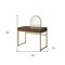 Homeroots 42" Gold Mirrored Vanity Table with Mirror With Two Drawers 486500 - alternate 2