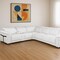 Homeroots White Italian Leather Modular L Shaped Seven Piece Corner Sectional With Console 534879 - alternate 1
