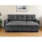 Homeroots 92" Dark Gray Polyester Blend Convertible Futon Sleeper Sofa With Black Legs 544959 - alternate 1