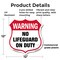 Signmission Pool Safety Shield Sign Warning No Lifeg, 12 Inch X 12 Inch, Plastic Sign SHI-P-12-431 - alternate 2