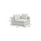 Homeroots 125" Gray Fabric Sofa With Ottoman With Brown Legs 641870 - alternate 2