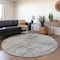Homeroots 8' Silver And Gray Round Geometric Washable Indoor Outdoor Area Rug 594583 - alternate 2