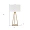 Homeroots 26" Gold Metal Table Lamp With White Drum Shade 524279 - alternate 2
