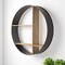 Homeroots 36" Black And Brown Metal And Wood Circular Multi Tier Shelf 608665 - alternate 1