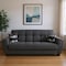 Homeroots 93" Dark Gray Chenille Sleeper Sofa And Toss Pillows With Brown Legs 607079 - alternate 2