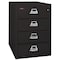 Fireking 25-5/16" W 4 Drawer Card Check Note File Cabinet, Black 4-2536-CBL - alternate 1