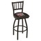 Holland Bar Stool Co 25" Blk Wrinkle Valdosta State Swivel Bar Stool, Jailhouse Back L01825ValdSt - alternate 1