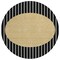 Homeroots 8' Black And Beige Round Striped Washable Indoor Outdoor Area Rug 597147 - alternate 2