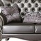 Homeroots 70in Silver And Platinum Faux Leather Loveseat and Toss Pillows 515708 - alternate 2