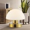 Jonathan Y Zoe 5.75" Modern Minimalist Iron Rechargeable Integrated Portable LED Table Lamp, Brass Gold/White JYL7113C - alternate 2