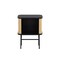 Homeroots 24" Natural and Black Modern Sliding Door Nightstand 527616 - alternate 2