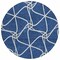 Homeroots 8' Blue And Ivory Round Geometric Washable Indoor Outdoor Area Rug 612865 - alternate 2