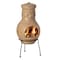 Vintiquewise Outdoor Beige Clay Chimenea Maya Design Fire Pit with Metal Stand QI004350 - alternate 1