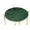 Homeroots 21" Green and Gold Marble and Metal Round End Table 632678 - alternate 2