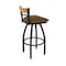 Holland Bar Stool Co Revelle 36in Swivel Extra Tall Bar Stool, Black Wrinkle Finish, Medium Back and Canter Thatch Seat 881 - alternate 2
