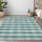 Homeroots 8' X 10' Teal Blue And Ivory Plaid Washable Indoor Outdoor Area Rug 595514 - alternate 2