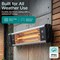Serenelife Infrared Patio Heater, Wall-Mounted Electric Heater with Remote, 1500W, IP65 Approved, Odorless SLOHT26 - alternate 1