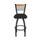Holland Bar Stool Co Eleanor 36in Swivel Extra Tall Bar Stool, Black Wrinkle Finish, Medium Back, Canter Espresso Seat 880 - alternate 2