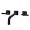 Kingston Brass Two-Handle Wall Mount Tub Faucet with Knurled Handle, Matte Black KS6020KNL - alternate 1